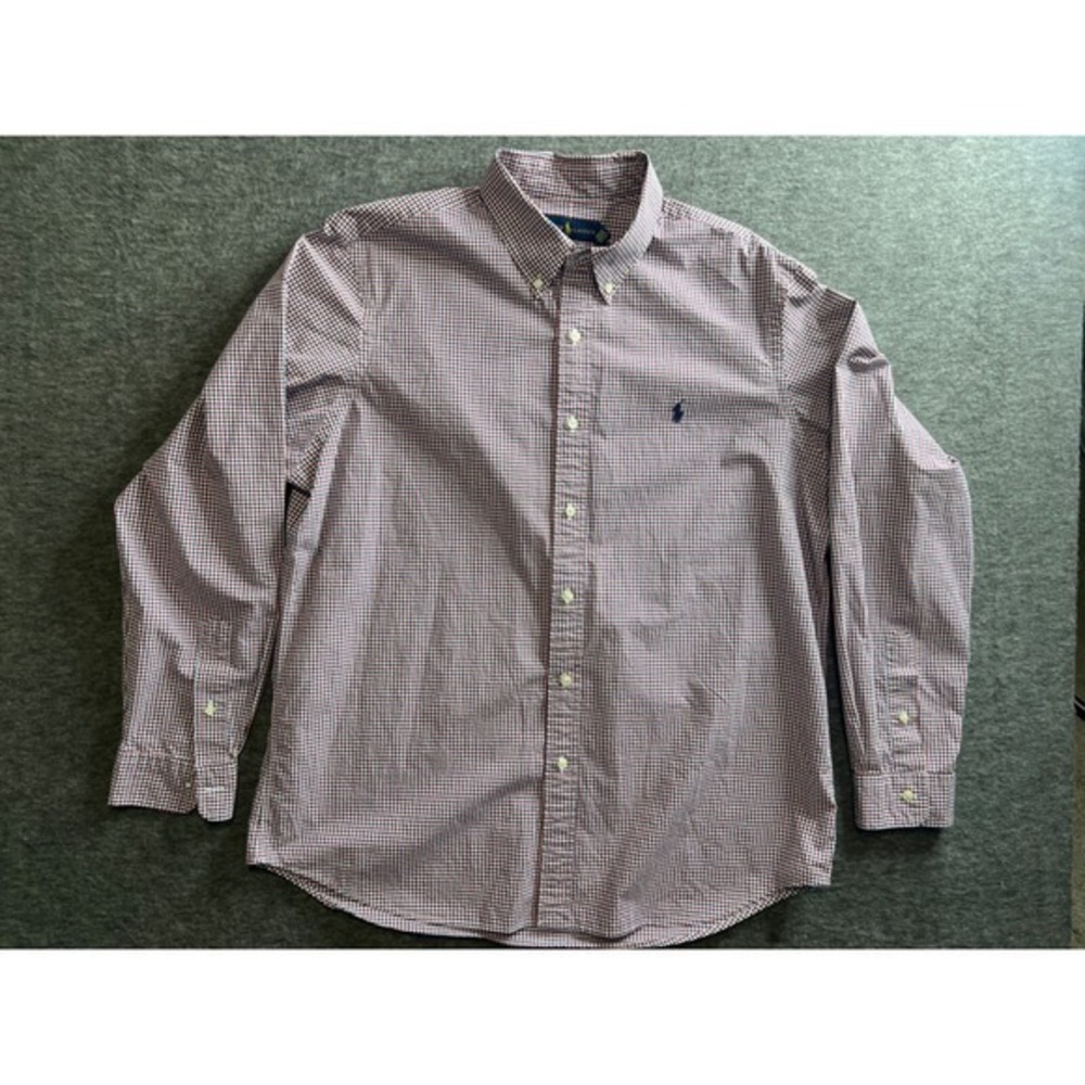Ralph Lauren Shirt L/S Button Down Men's  Size XL TG Red,White & Blue Check
